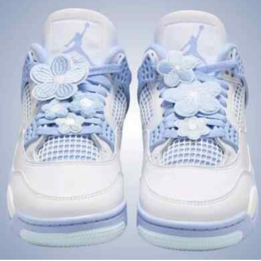 Jordan Blue and White Athletic Shoes with Air Unit